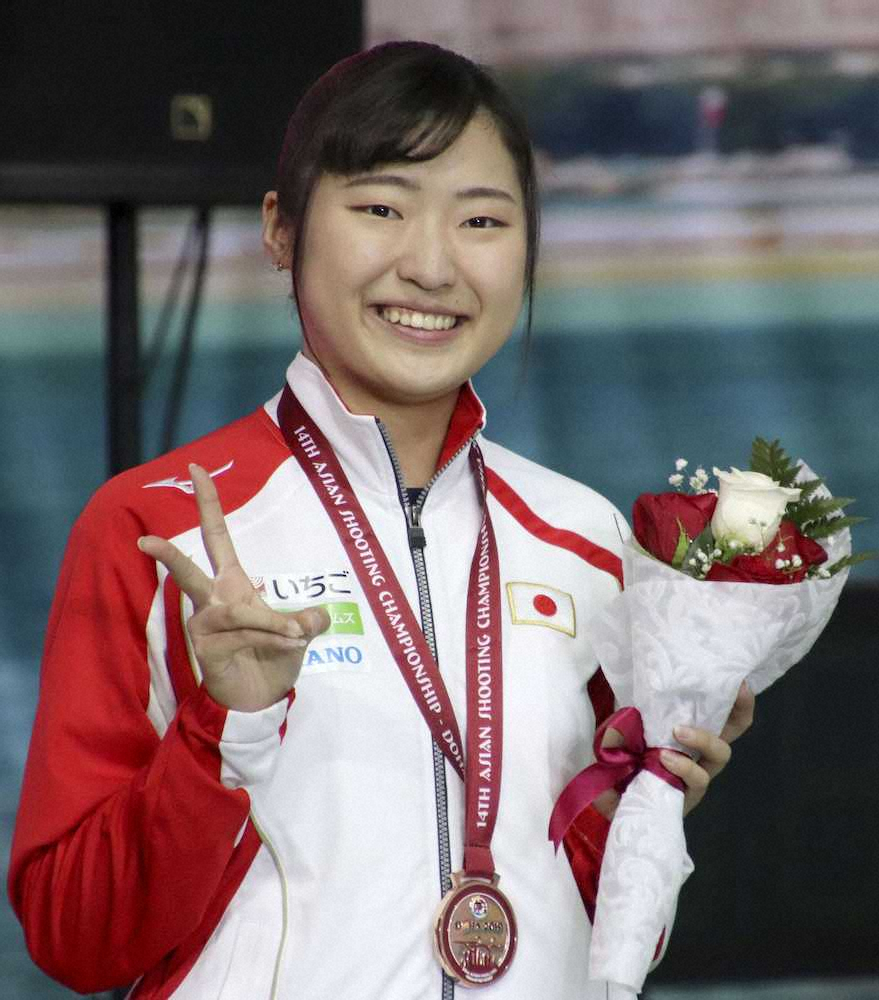 射撃アジア選手権女子ライフル3姿勢で3位に入り、東京五輪代表に決まった平田しおり