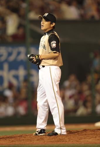 ＜楽・日＞９回１死二塁、枡田に同点適時打を打たれた日本ハム・武田久