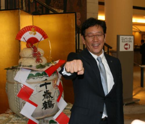 札幌市内のホテルで講演会を行った日本ハム・栗山監督