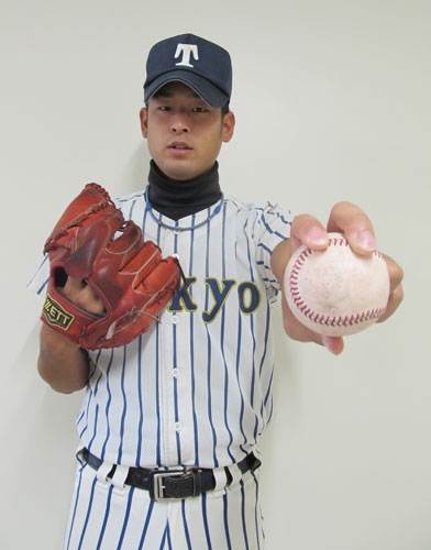楽天にドラフト６位で指名された帝京大準硬式野球部の鶴田圭祐