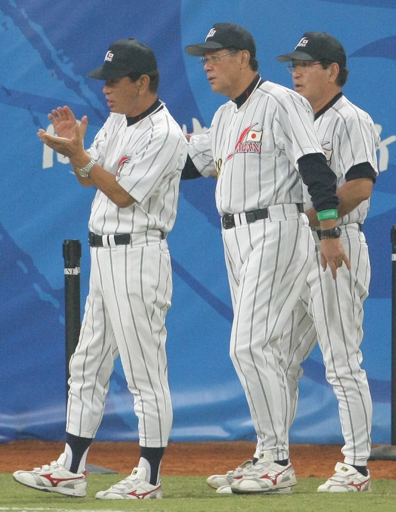北京五輪での（左から）星野氏、田淵氏、山本氏