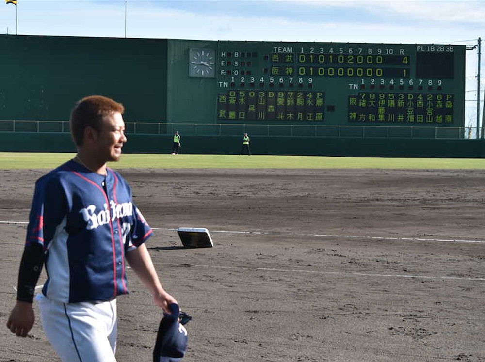 阪神戦で特大アーチを放った西武・森と打球をぶち当てたスコアボード