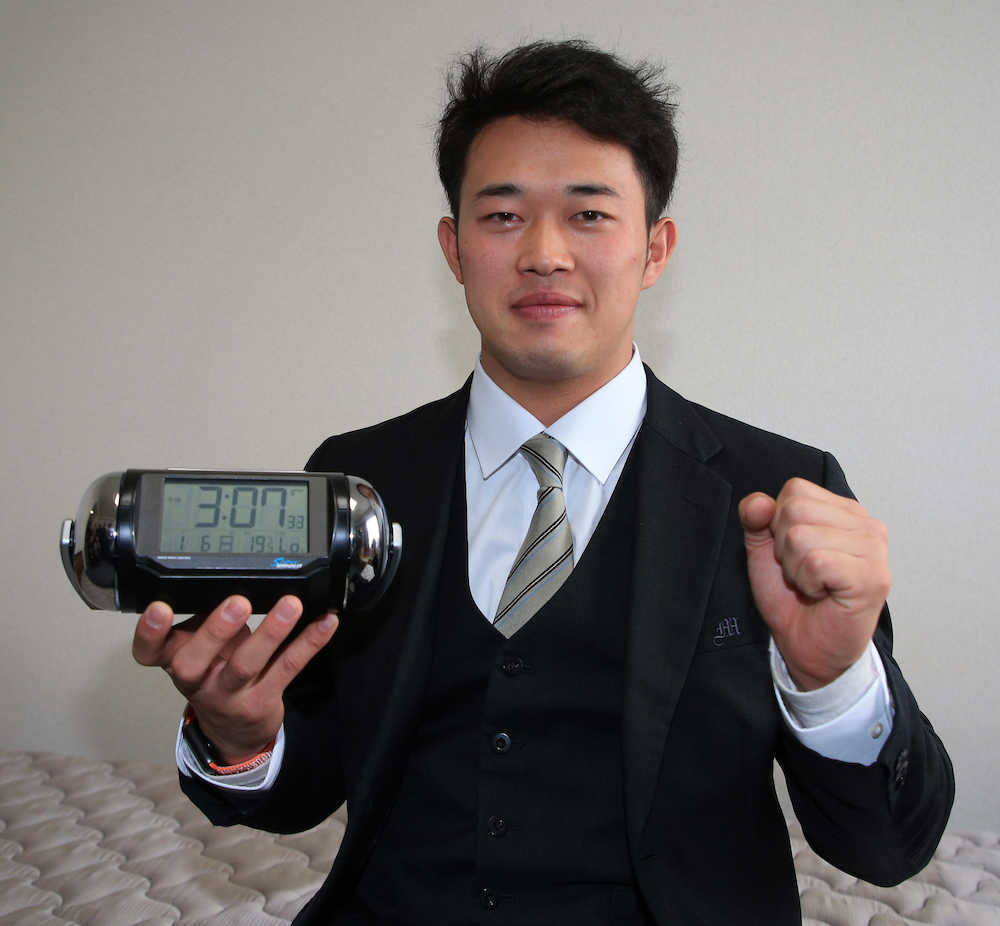 【画像・写真】ヤクルトドラ４浜田、朝が苦手なので…「めちゃくちゃ音がでかい」目覚まし持参で入寮