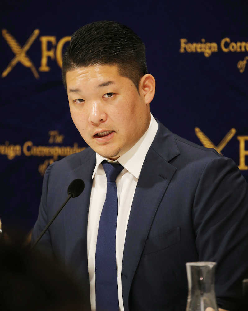 【画像・写真】ＤｅＮＡ筒香「勝利至上主義」を問題視　外国特派員協会で記者会見