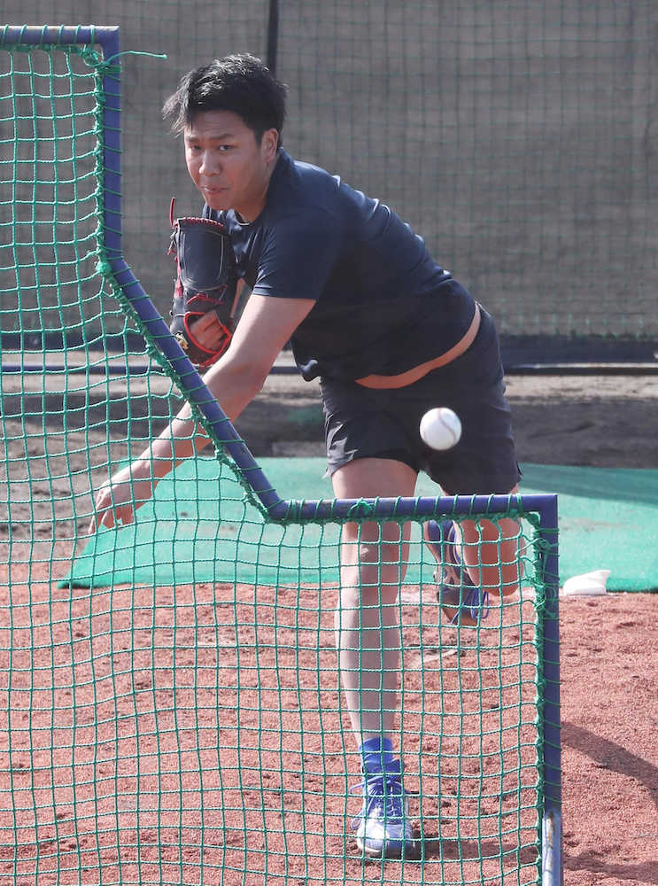 【画像・写真】中日　大野雄　12球団“最速”の打撃投手に満足「ある程度の質でしっかりストライクを投げられた」