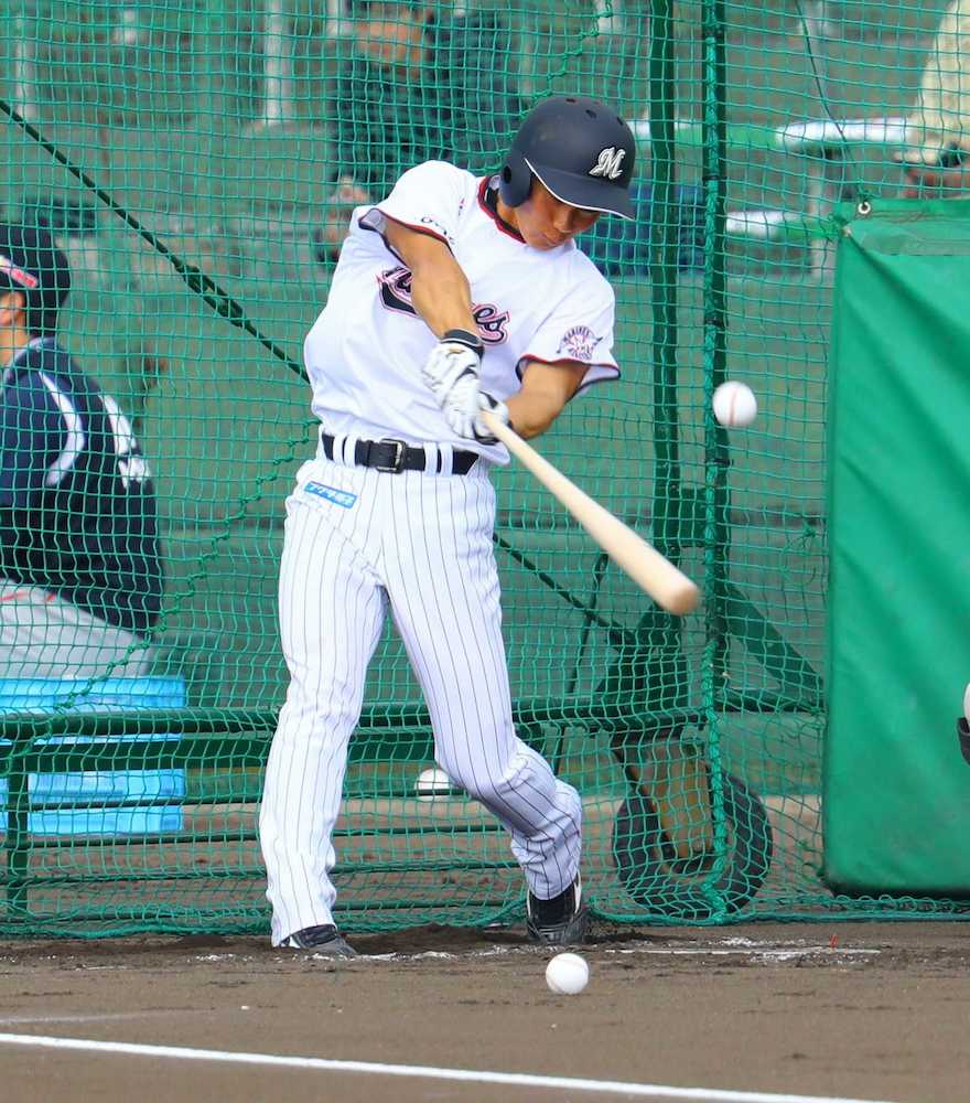 【画像・写真】ロッテＤ１・藤原　“プロ初打席”は四球、紅白戦に途中出場