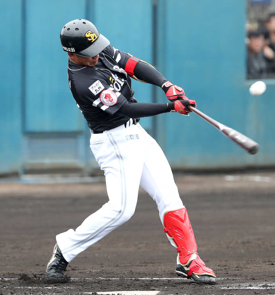 【画像・写真】ソフトＢドラ３野村　紅白戦で適時打「凄くうれしい」