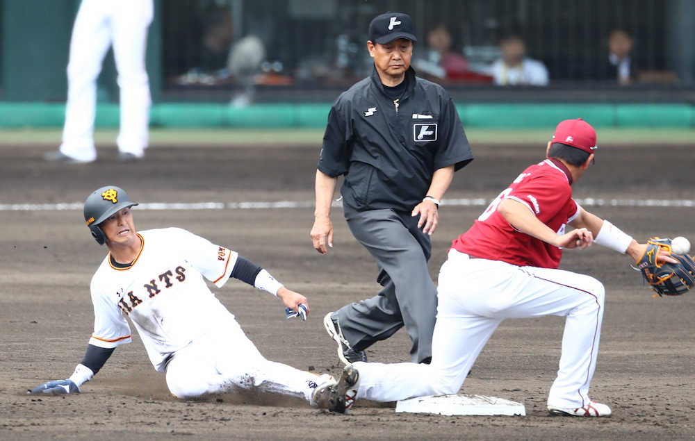【画像・写真】巨人新１番・吉川尚が躍動！２安打２盗塁「継続していきたい」