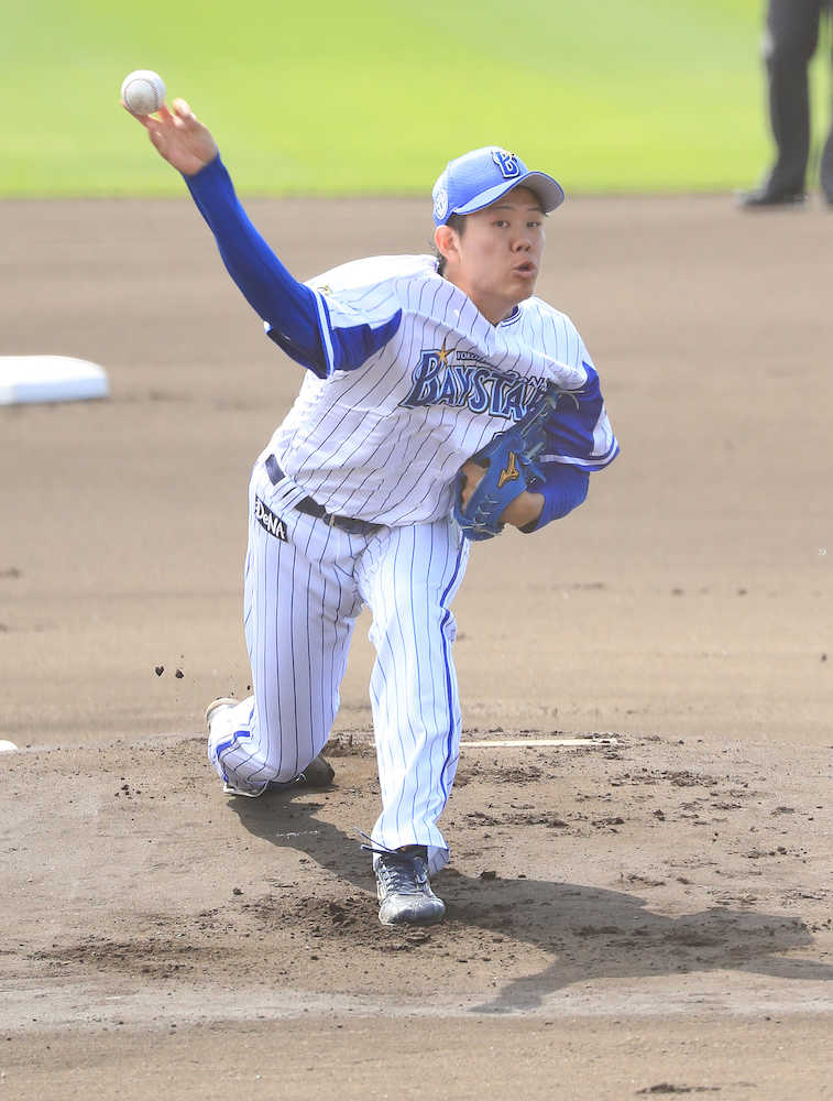 【画像・写真】ＤｅＮＡドラ１上茶谷２回零封！力抑えて１４７キロ　開幕ローテまた前進