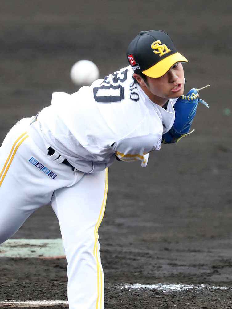 【画像・写真】ソフトＢドラ１甲斐野　初の対外試合で１５５キロデビュー！工藤監督も絶賛「素晴らしい投球」