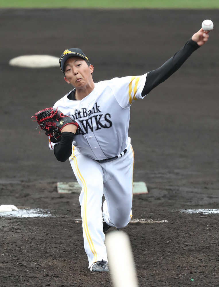 【画像・写真】ソフトＢ川原、最速１５２キロ「スピード出て良かった」支配下復帰へ上々