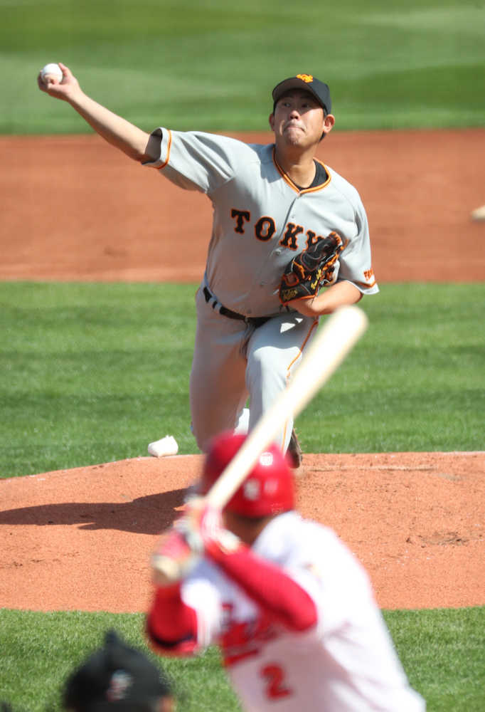 【画像・写真】巨人・山口　５回３安打４失点も本塁打のみの失点に「試合勘をこの後のオープン戦で戻していきたい」