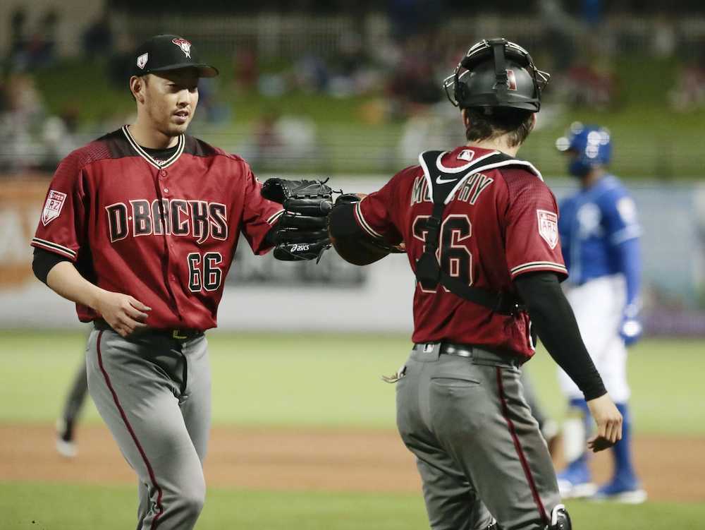 【画像・写真】Ｄバックス平野　オープン戦初登板は７球で３者斬り　新兵器カーブに収穫