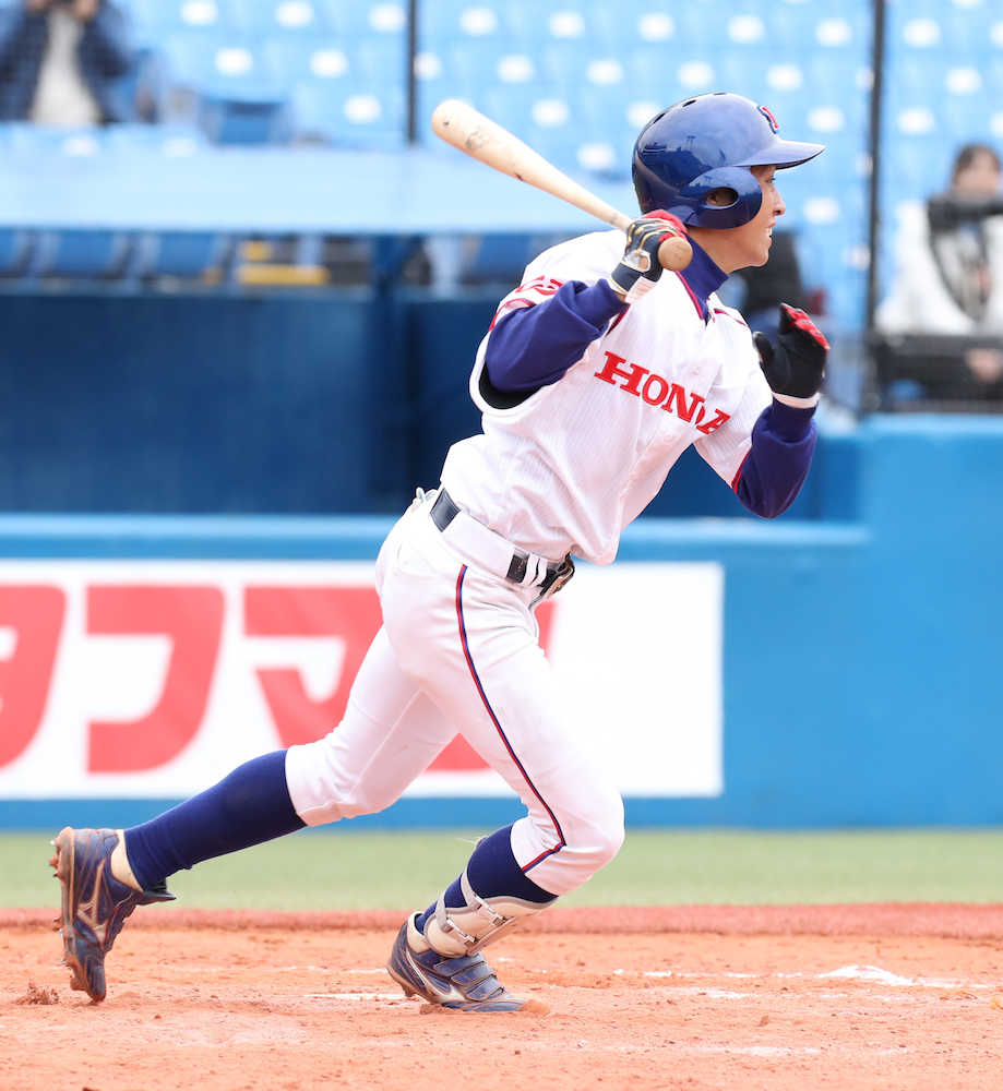 【画像・写真】【スポニチ大会】Ｈｏｎｄａ　連覇へ逆転発進　篠塚ジュニアが決勝打　父から「未だにアドバイスを…」