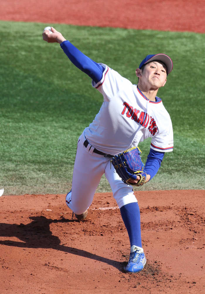 【画像・写真】【スポニチ大会】東海理化　ドラフト候補・立野、ＭＡＸ１４８キロ　１３奪三振の快投