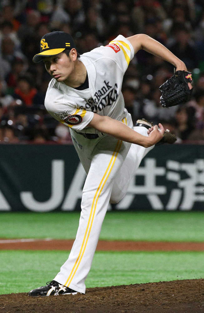 【画像・写真】ソフトB武田、3回無失点快投　5者連続含む7K「感覚つかめた」