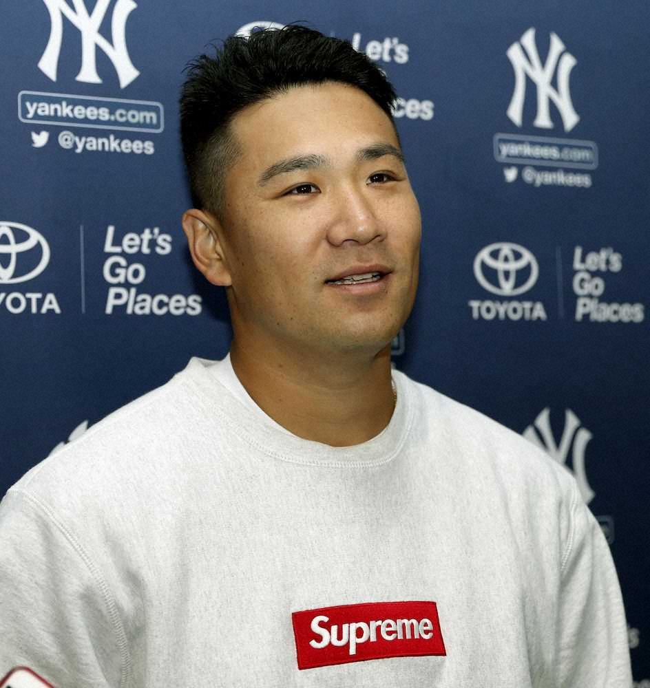 マリナーズ イチロー外野手の現役引退表明を受け 記者の質問に答えるヤンキースの田中 スポニチ Sponichi Annex 野球