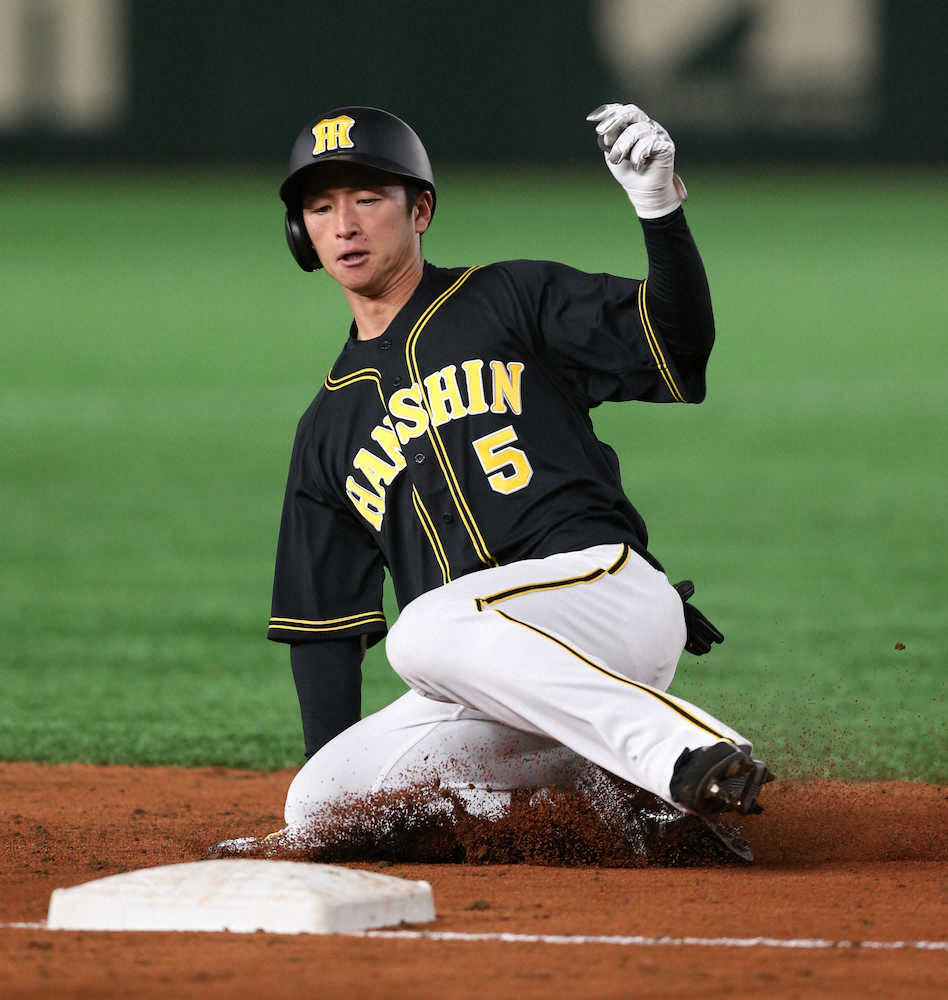 阪神ドラ1近本 初盗塁に三塁打 初の伝統の一戦でインパクト スポニチ Sponichi Annex 野球