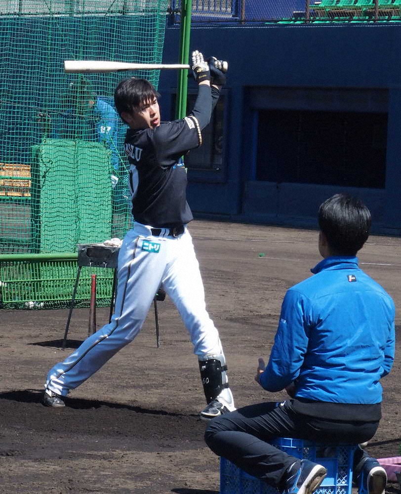 【画像・写真】日本ハム・清水　手術後初のフリー打撃「痛みもなく順調」