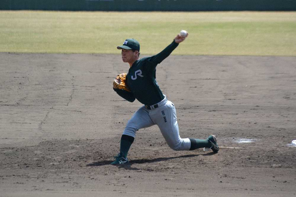 【画像・写真】JR東日本・山口裕、2回無安打無失点の好投　履正社時代は寺島と2枚看板