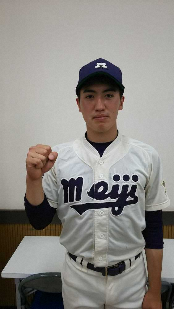 【画像・写真】U18代表の明大・日置、神宮デビューで存在感キラリ