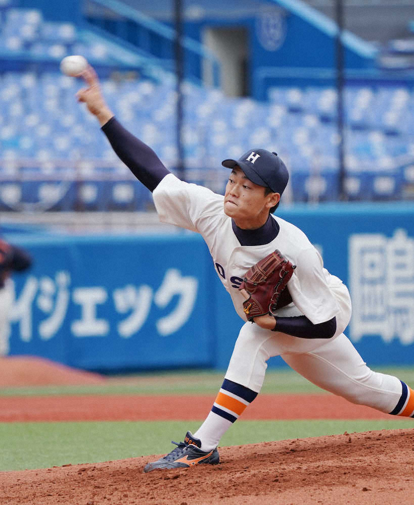【画像・写真】法大2年生右腕・三浦、粘投も実らずガックリ「勝負球が甘かった」