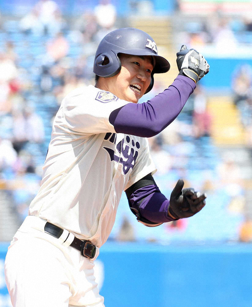 【画像・写真】明大「幻の4番」和田、リーグ初本塁打＆2発目＆5打点