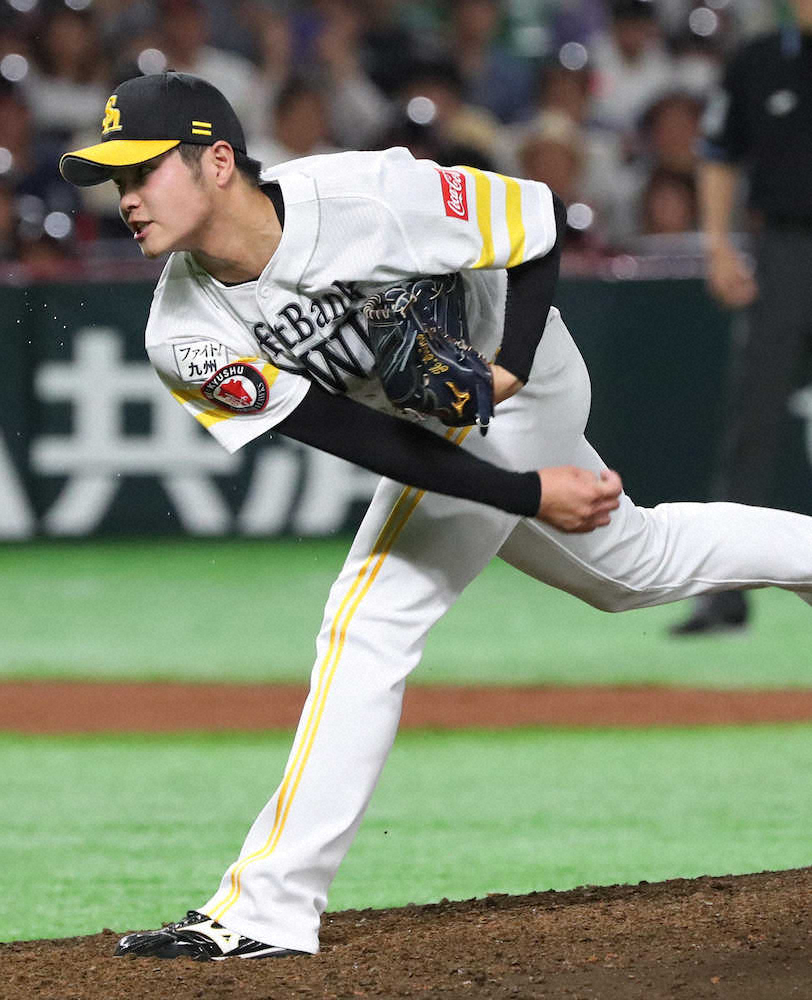 【画像・写真】8回1イニングを無失点に抑えた甲斐野（撮影・中村　達也）