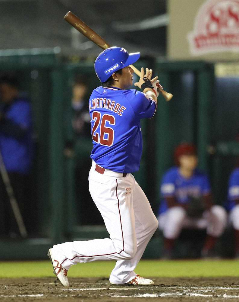 【画像・写真】楽天　松坂世代の渡辺直が代打本塁打！8回千金同点弾に“同い年”平石監督大喜び