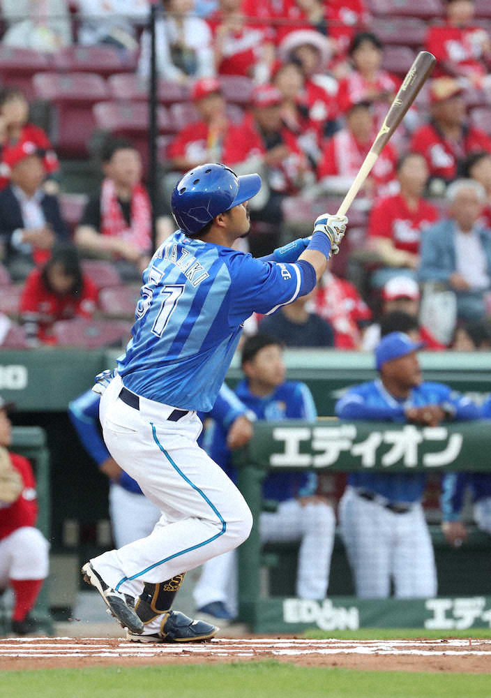 【画像・写真】5連敗中のDeNA…2番・宮崎が自身2度目1試合2発で打線けん引　左腕・床田から左翼上段へ4号＆5号