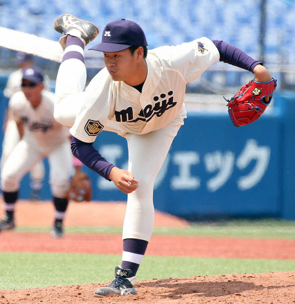 【画像・写真】明大　150キロ右腕・伊勢が救援で2回完全　次週慶大戦先発に名乗り