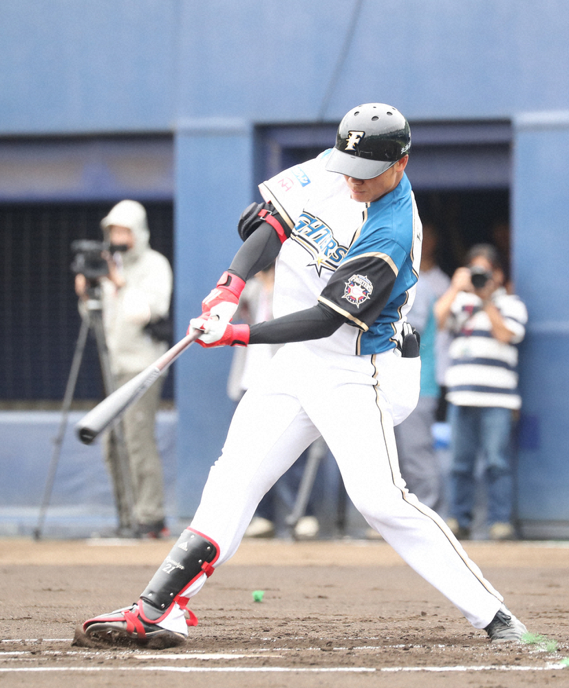 【画像・写真】日本ハム清宮　2試合連続安打　122キロスライダーを右前へ