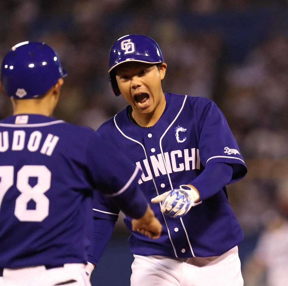 【画像・写真】中日・高橋周　3打席連続適時打で今季8度目猛打賞！大島も今季5度目　神宮で大暴れ