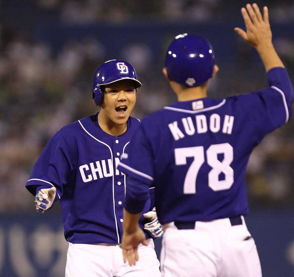 【画像・写真】中日・周平が大暴れ！3戦連続猛打賞　イチに並ぶ月間8度目