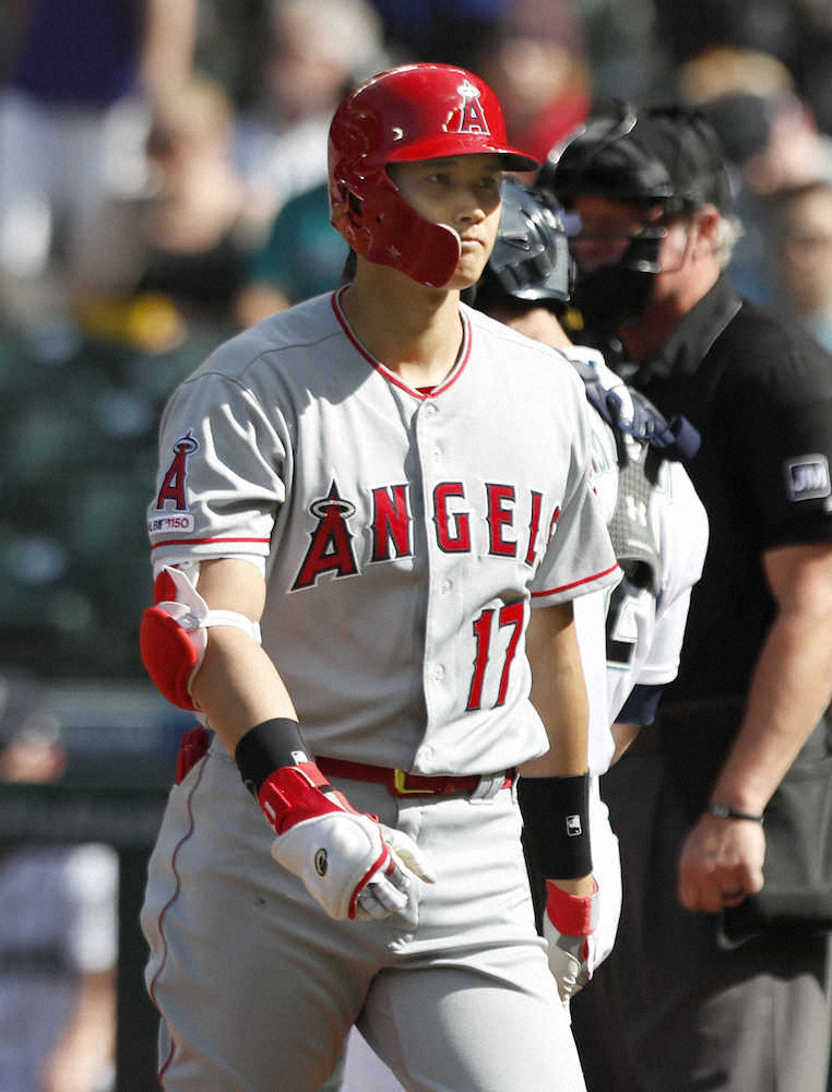 【画像・写真】大谷、連続試合安打ストップ　雄星見つめる前で4の0、2三振