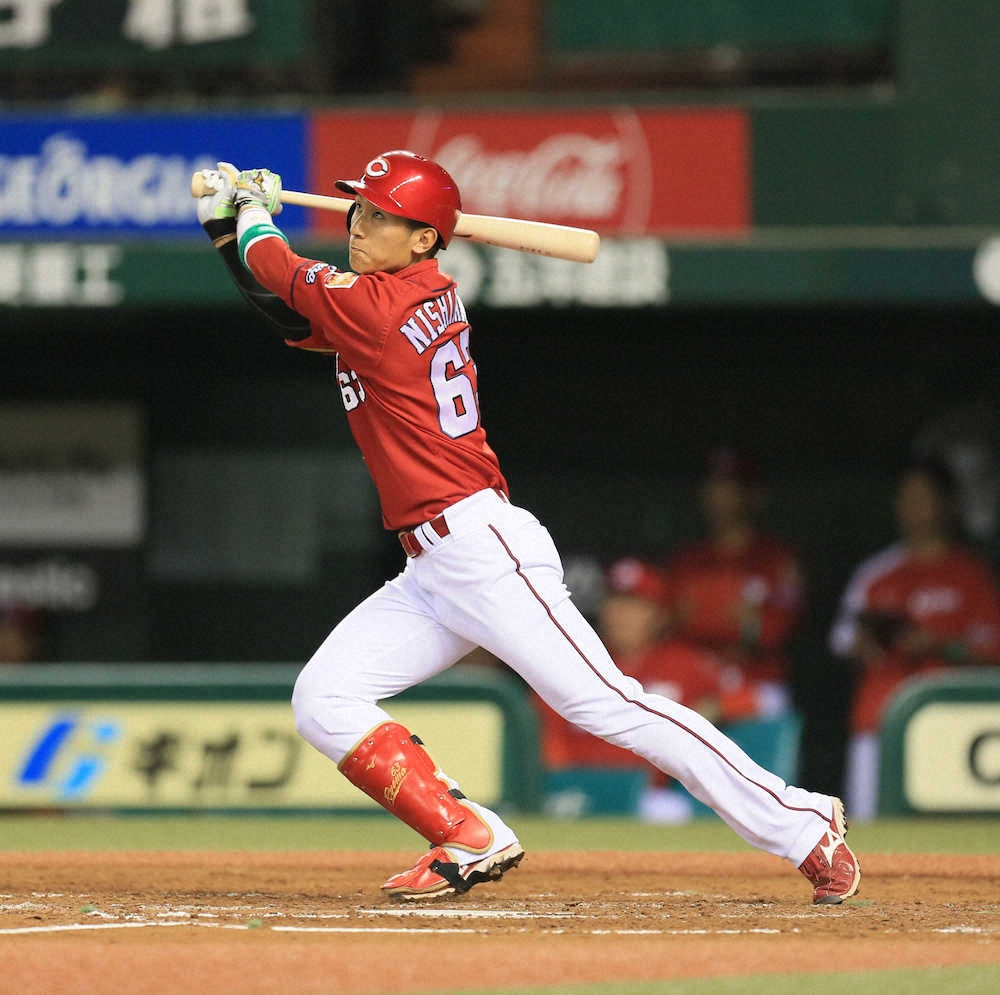 【画像・写真】また打った！広島・西川26試合連続安打　山崎隆造の球団2位記録へ35年ぶり並ぶ　プロ野球記録へあと7