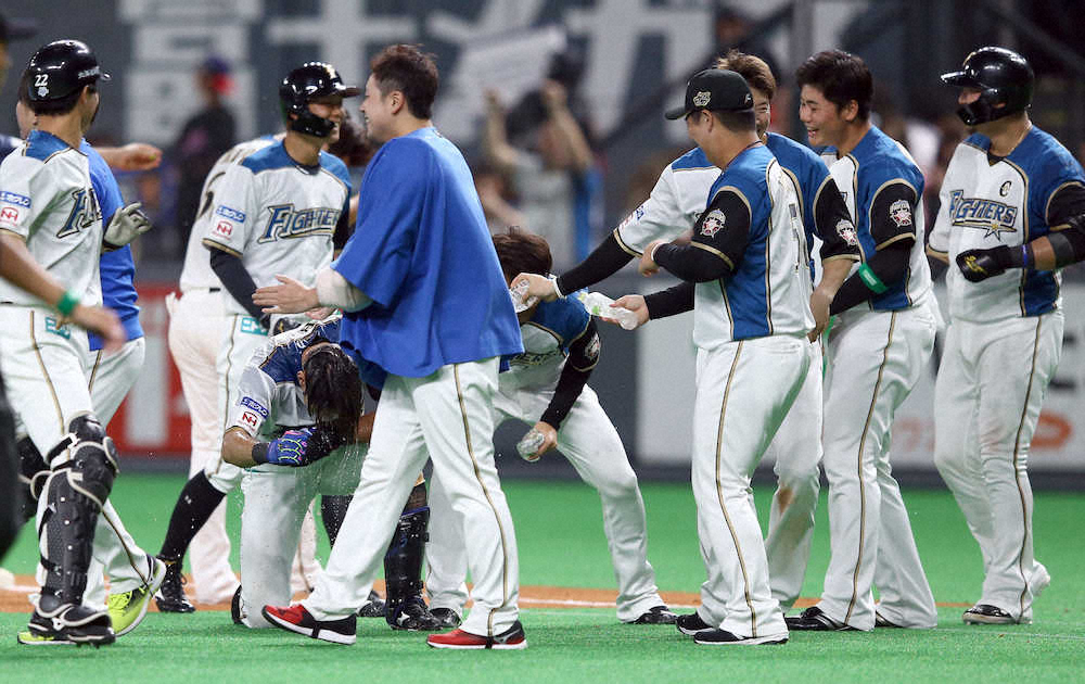 【画像・写真】【隠しマイク】日本ハム大田、歓喜のウォーターシャワーの感想は…