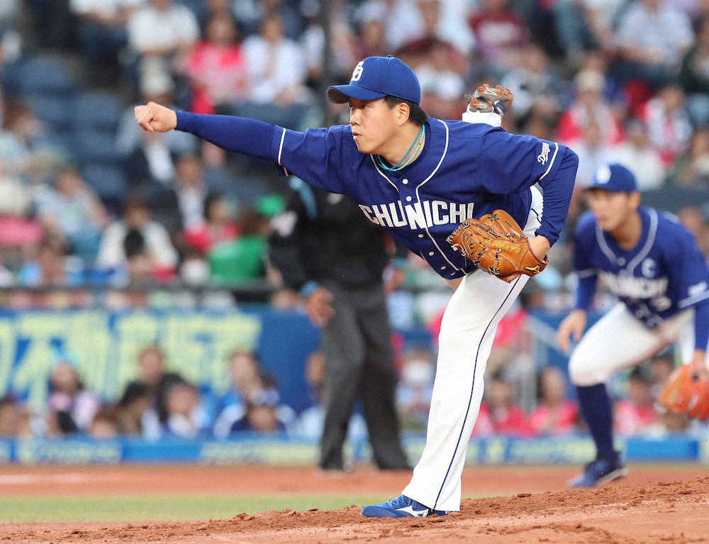 【画像・写真】中日・柳　今季初完投でハーラートップタイ7勝目　ロッテ・二木は9回に力尽き5敗目