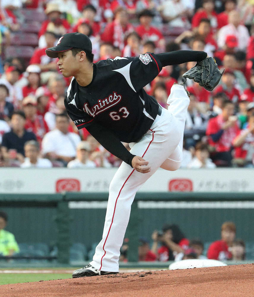 【画像・写真】ロッテ「柿の種」バッテリー崩れる　捕逸から先制点献上、4回5失点