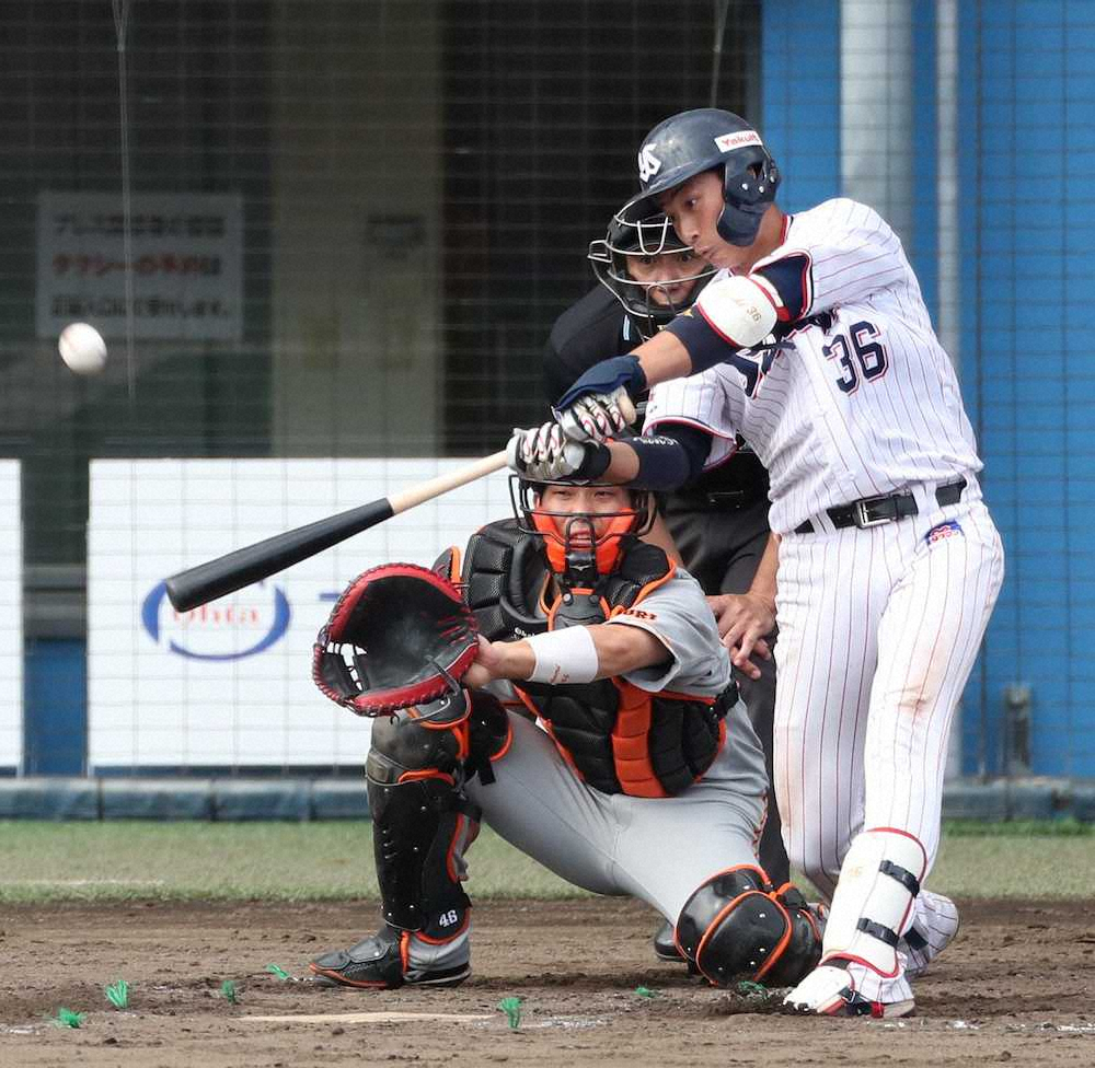 【画像・写真】“41打席連続無安打男”ヤクルト広岡が今季初アーチ「風にも助けられた」