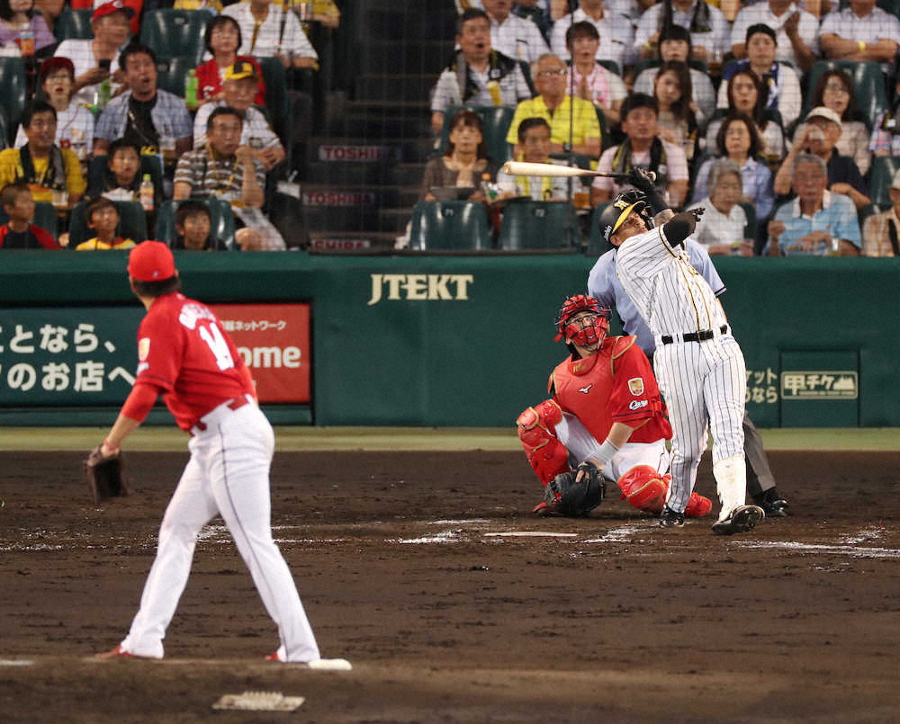 【画像・写真】阪神・マルテ　球場の空気を一変させる7号ソロ　大瀬良から左翼ポール際に叩き込む