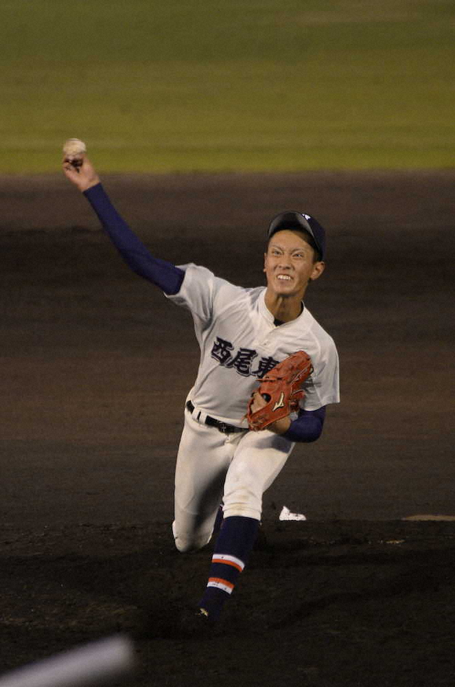 【画像・写真】【愛知】“三河の怪腕”西尾東・山田　2回2/3をを2安打6奪三振の快投　自己最速144キロも