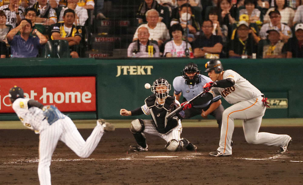 【画像・写真】巨人・岡本、緊張のプロ初犠打　原監督「巨人では不思議ではない」