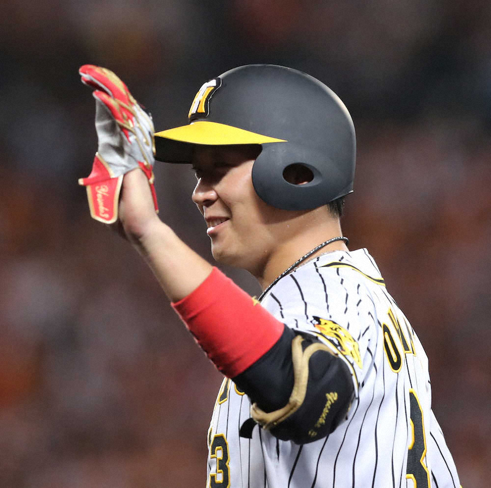 【画像・写真】阪神・大山、前半戦3安打締め　全4打席出塁で奮闘「後半戦もがんばる」