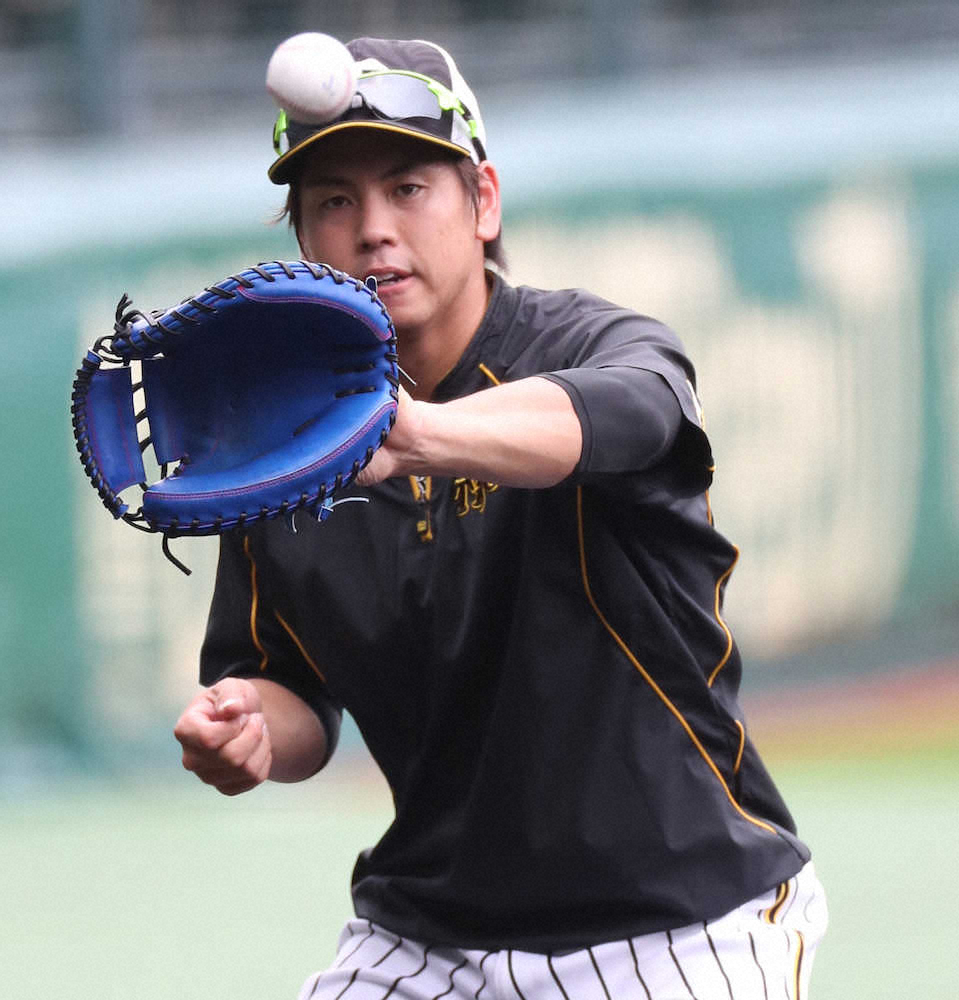 【画像・写真】スタメン復帰に気合の入る梅野（撮影・北條　貴史）