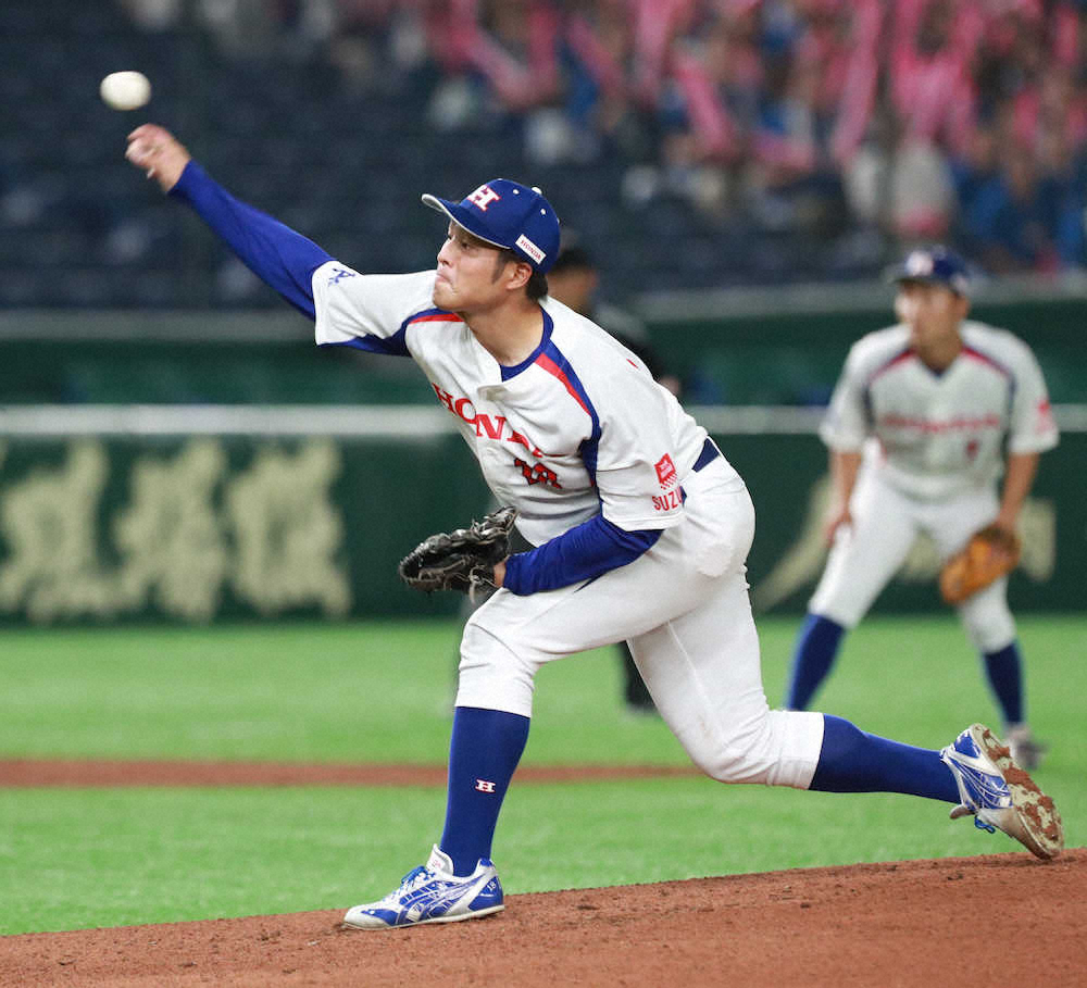 【画像・写真】鷺宮製作所の左腕エース野口1失点完投　「ルーズヴェルト・ゲーム」モデルチームが…