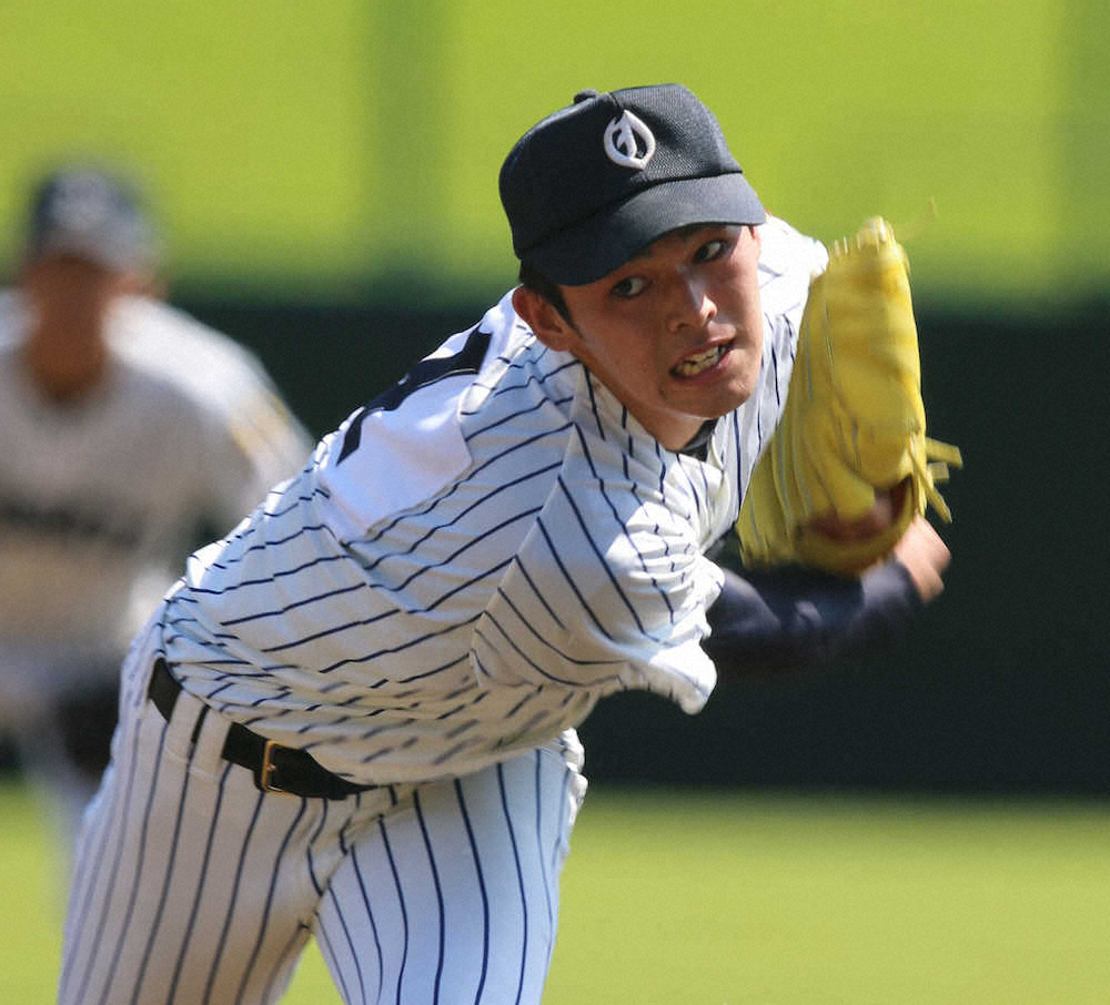 【画像・写真】9回15奪三振の完封の力投を見せた大船渡・佐々木（撮影・木村　揚輔）