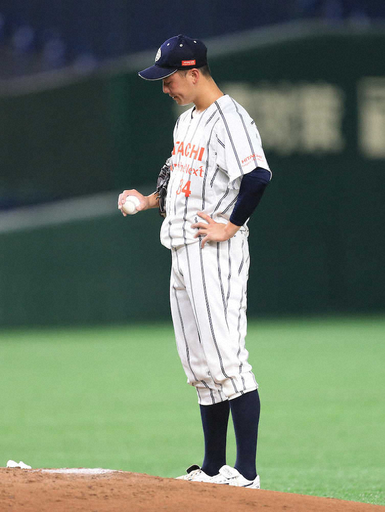 【画像・写真】日立先発の高橋は3回途中4失点でマウンドを降りる（撮影・篠原岳夫）