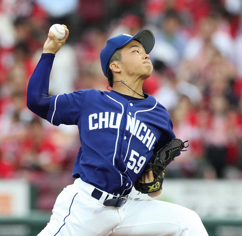 【画像・写真】中日・山本、プロ初先発で5回2失点好投　初回悔やむ「もったいなかった」