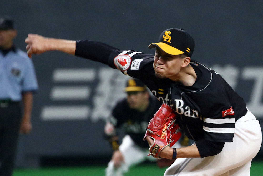 【画像・写真】完封勝利を挙げた千賀（撮影・高橋茂夫）